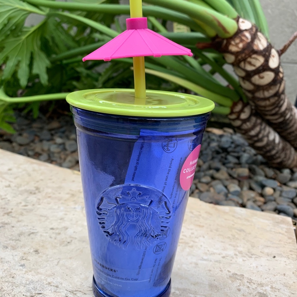 Starbucks Hawaii collection umbrella glass cup